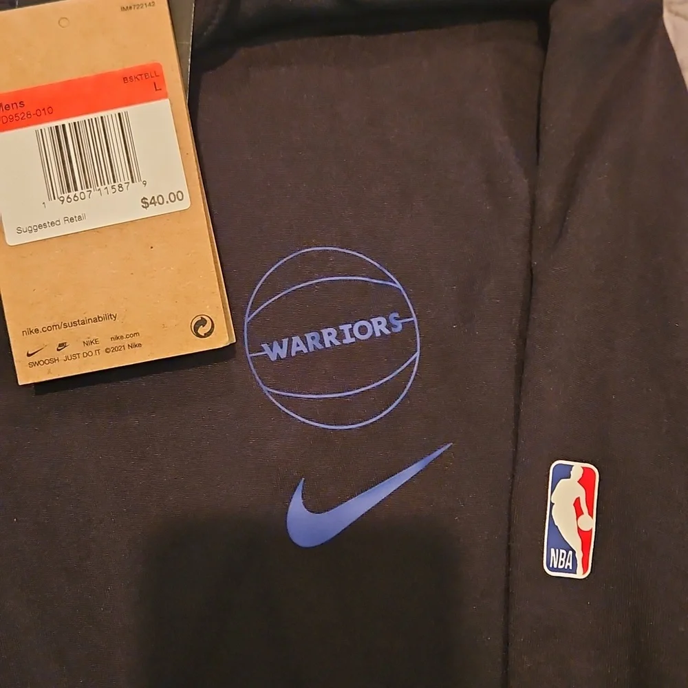 Nike Black Long Sleeve Shirt with Blue Logo, Dri Fit - Picture 2 of 2